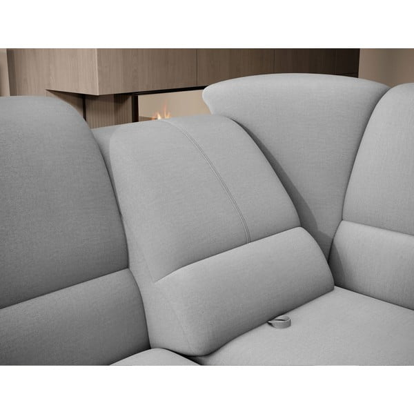 Siva žametna raztegljiva/s prostorom za shranjevanje kotna sedežna garnitura (desni kot/v obliki črke L) Siber – ELTAP-image-1