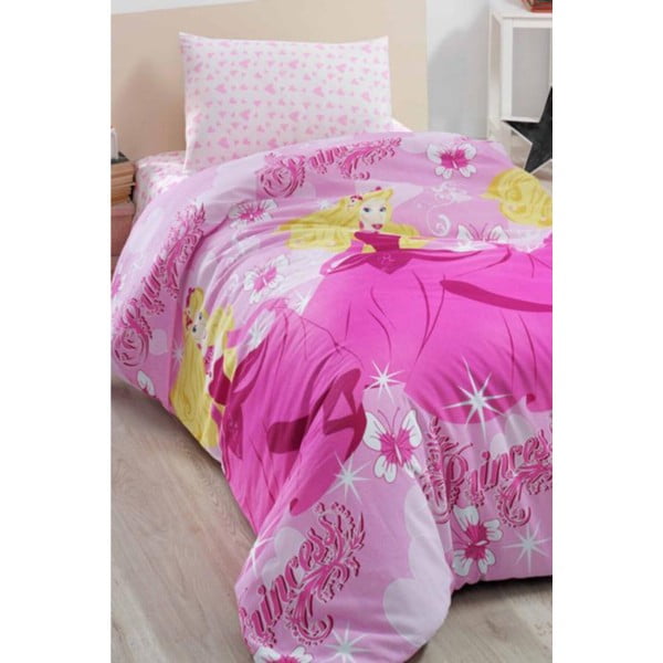 Roza podaljšana posteljnina z rjuho Barbie - Mila Home