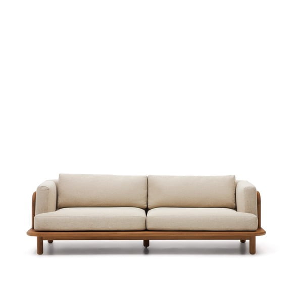 Vrtni kavč iz tikovega lesa v bež in naravni barvi Turqueta - Kave Home