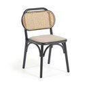 Črn/bež jedilni stol Doriane – Kave Home