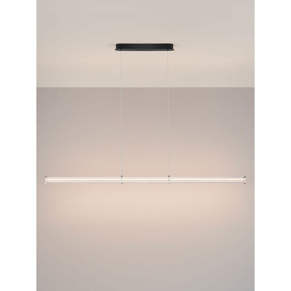 Mat črna/v mat srebrni barvi kovinska LED zatemnitvena viseča svetilka s senčilom iz akrilnega stekla Pheme – Nova Luce-image-4