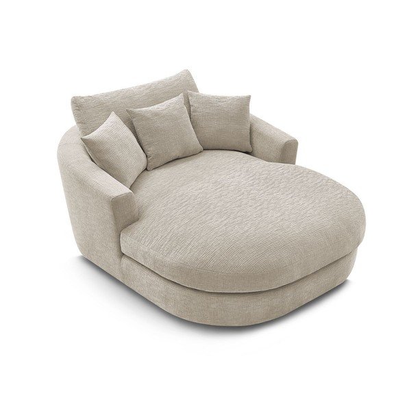 Bež fotelj iz šenilje Belem – Bobochic Paris-image-4