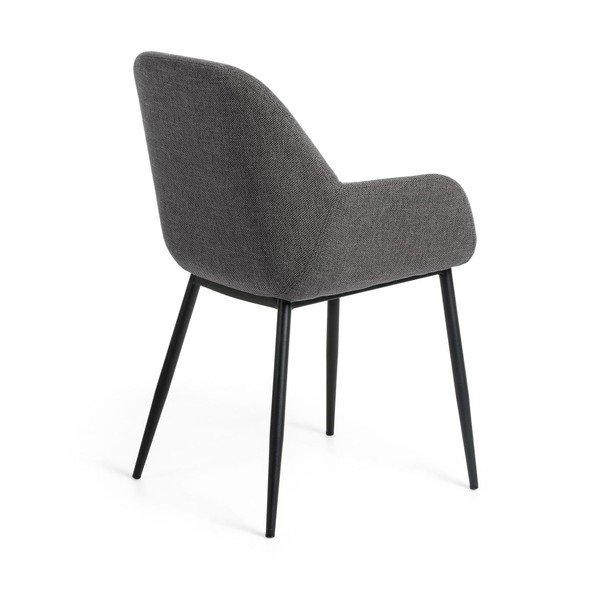 Antracitno siv oblazinjen jedilni stol Konna – Kave Home-image-3