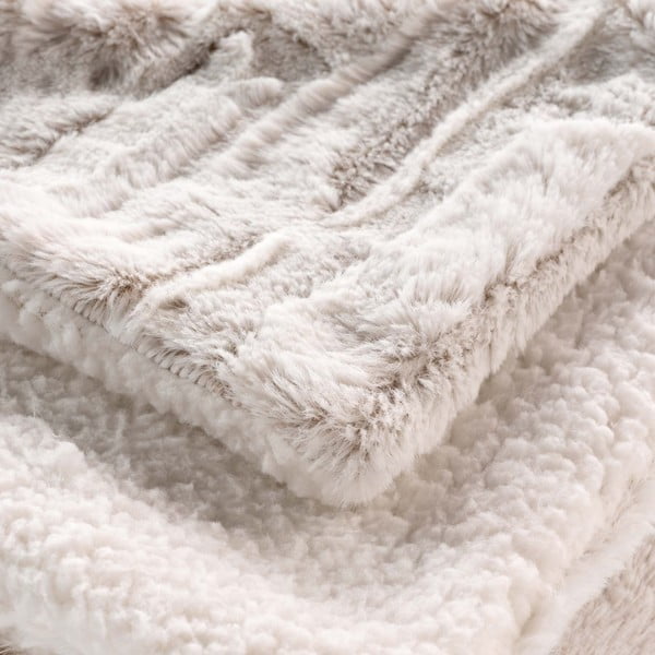 Bež odeja iz mikropliša 180x220 cm Lynx – douceur d'intérieur-image-2