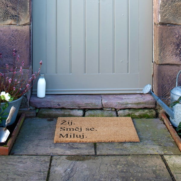 Predpražnik iz kokosovih vlaken 40x60 cm Žij a Miluj – Artsy Doormats-image-4