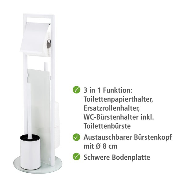 Belo stojalo za WC papir z WC ščetko iz nerjavečega jekla Ravina – Wenko-image-2
