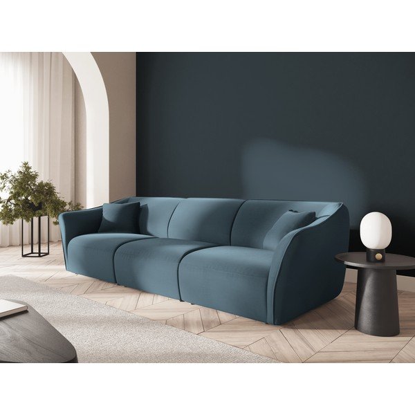Modra žametna sedežna garnitura 292 cm Tokyo – Cosmopolitan Design-image-1