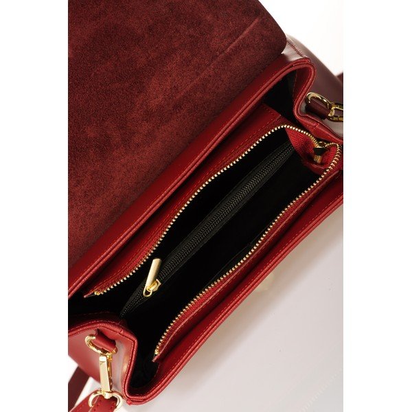 Rdeča usnjena torbica Federica Bassi Marta-image-1