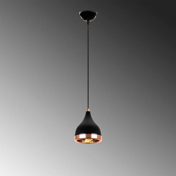 Črna/bakrena viseča svetilka ø 14 cm Yildo – Opviq lights-image-4