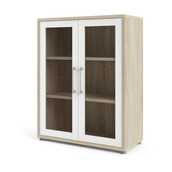 Modularna knjižna omara v beli barvi in naravnem hrastovem dekorju 89x113 cm Prima - Tvilum