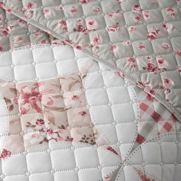 Zeleno prešito pregrinjalo 220x230 cm Pinsonic Patchwork – Catherine Lansfield-image-2