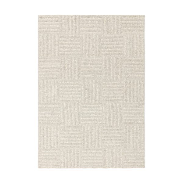 Slonokoščena ročno tkana volnena preproga 120x170 cm Zennith Grid – Asiatic Carpets