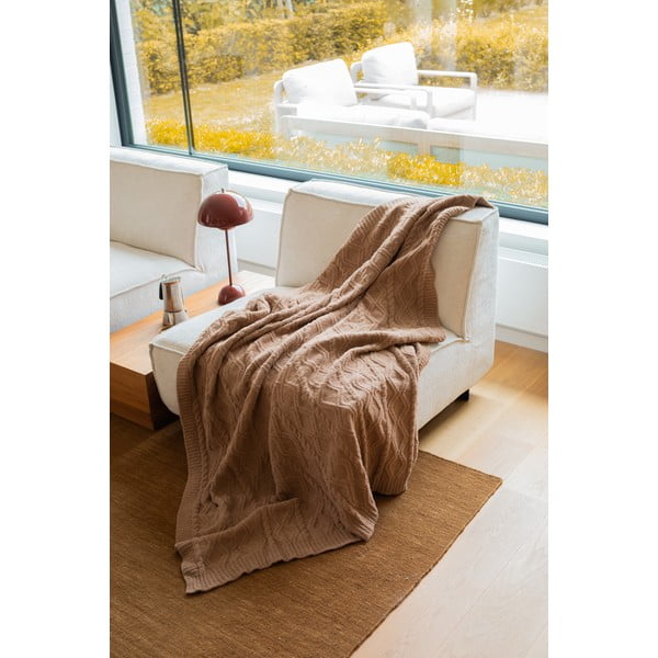 Rjava odeja iz mikropliša 130x170 cm Aspen – Tiseco Home Studio-image-1