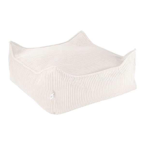 Kremno bela otroška vreča za sedenje iz rebrastega žameta Square – Wigiwama