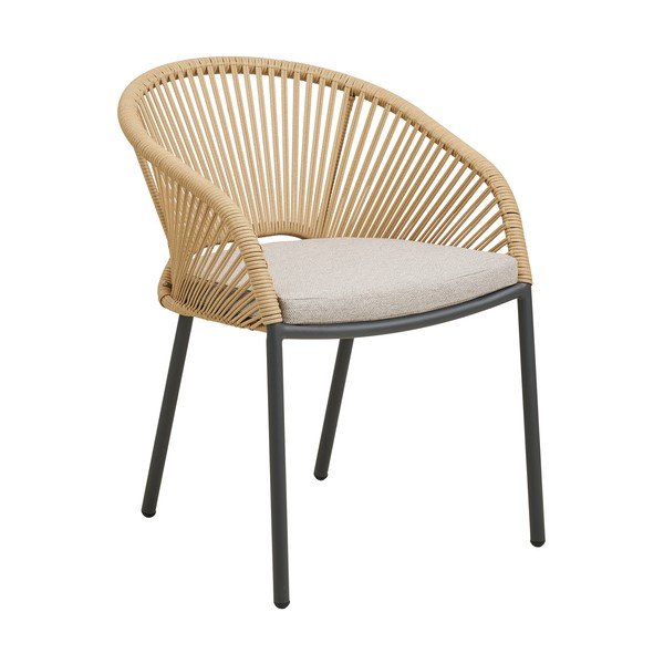 Bež kovinski in oblazinjen vrtni stol Novella – House Nordic