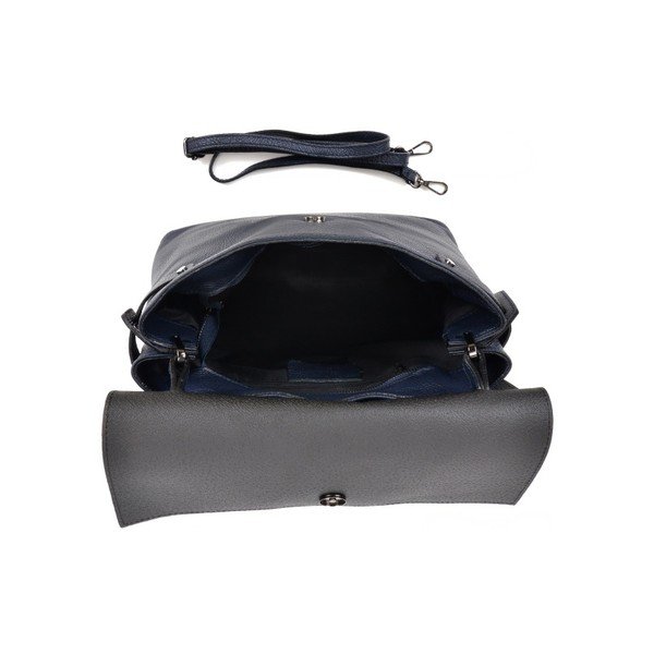 Temno modra usnjena torbica Roberta M Hanna Blu-image-4