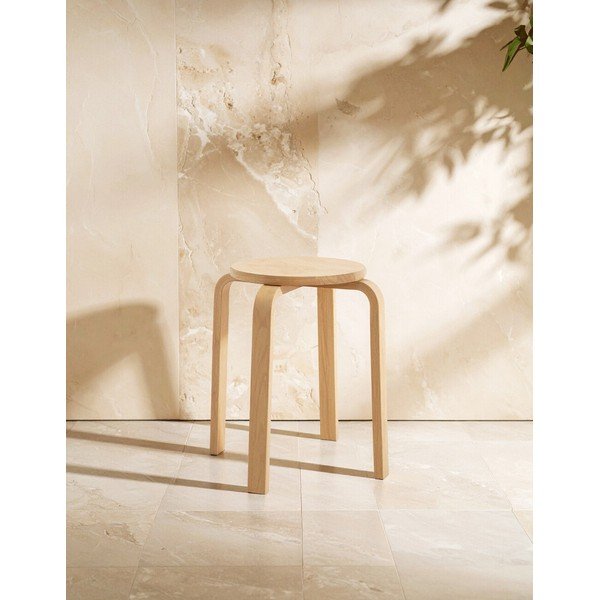 Stolček iz masivnega kavčukovca v naravni barvi Heva – Premier Housewares-image-3