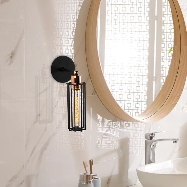 Črna stenska svetilka ø 8 cm Likya – Opviq lights-image-1