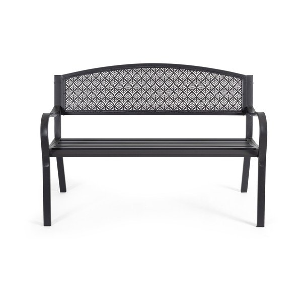 Antracitno siva kovinska vrtna klop Lizette – Bizzotto