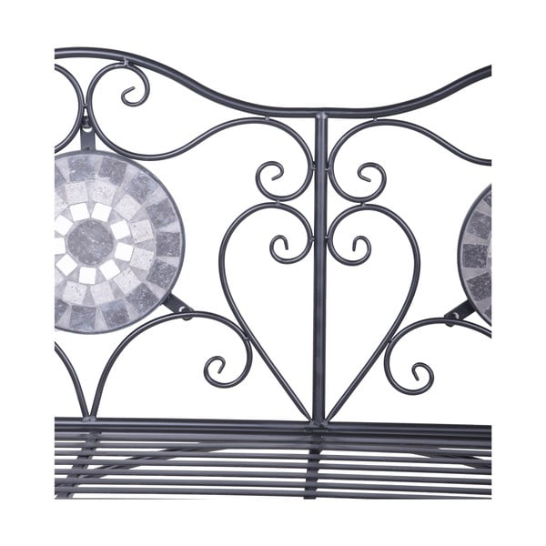Črna kovinska vrtna klop Jalua – Garden Pleasure-image-2