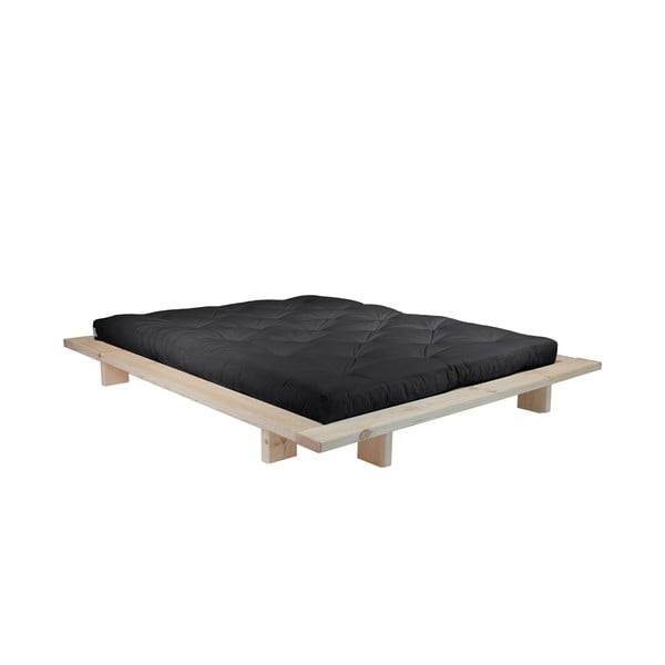 Postelja z vzmetnico Karup Design Japan Comfort Mat Raw/Black, 140 x 200 cm