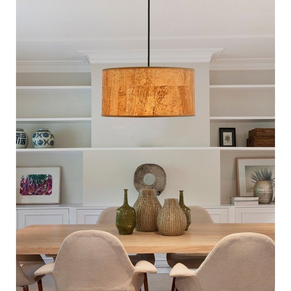 Viseča svetilka v konjak rjavi barvi s tekstilnim senčnikom ø 30 cm Ecoline – Candellux Lighting-image-1