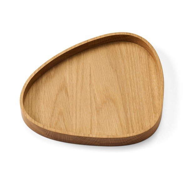 Dekorativna lesena škatla za shranjevanje v naravni barvi 26x23x3 cm Curve L – LIND DNA-image-2