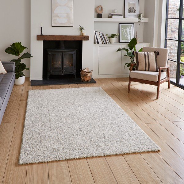 Kremno bela pralna preproga iz recikliranih vlaken 80x150 cm Bali – Think Rugs-image-1
