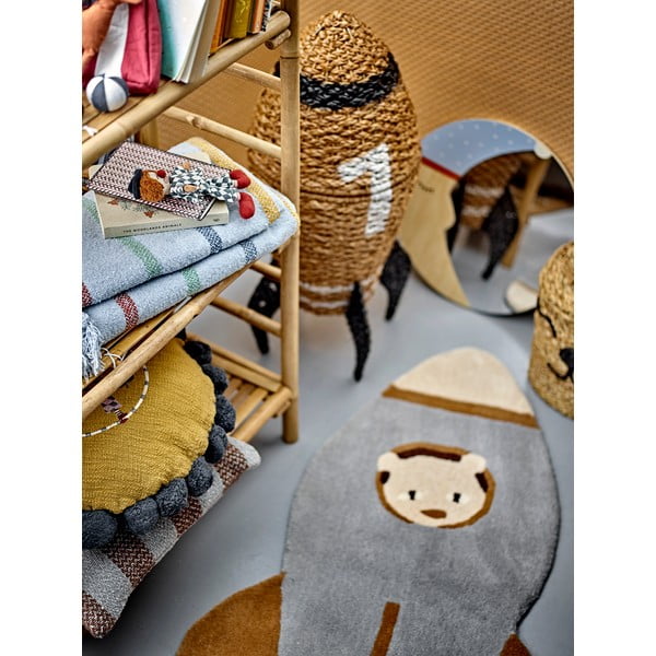 Modro-rjava volnena otroška preproga 60x100 cm Space – Bloomingville Mini-image-2