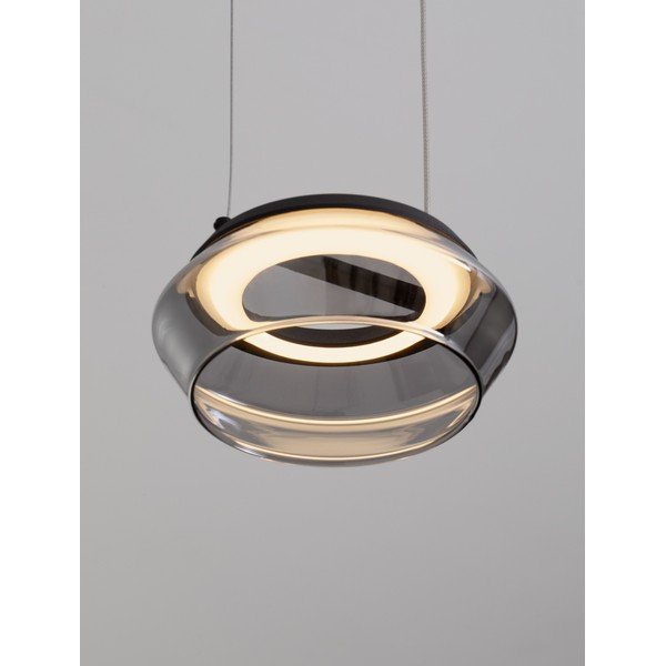Mat črna steklena LED viseča svetilka ø 14 cm Jailyn – Nova Luce-image-1