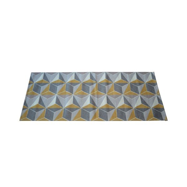 Floorita Dice Ochre siva in rumena preproga, 60 x 240 cm-image-1