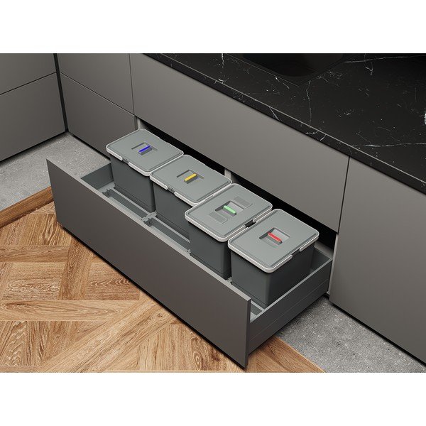 Izvlečni plastični koš za ločevanje odpadkov 2x 15 l Metropolis - Elletipi-image-1