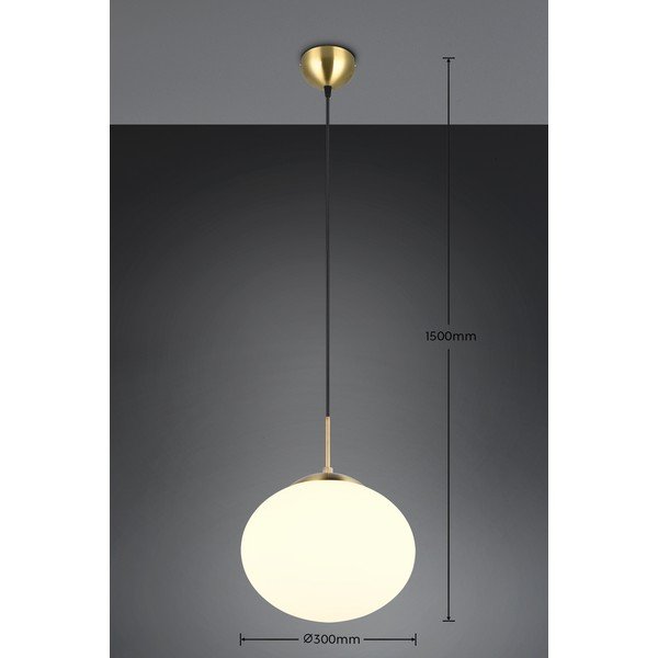 Belo-zlata viseča svetilka s steklenim senčilom ø 30 cm Fomento – Trio-image-4