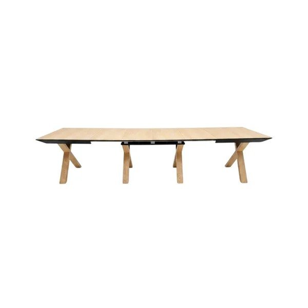 Raztegljiva jedilna miza z dodatno ploščo z mizno ploščo v hrastovem dekorju 100x160 cm Martha – Bobochic Paris-image-3