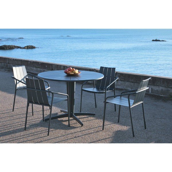 Aluminijasta okrogla vrtna miza ø 110 cm Fleole – Ezeis-image-2