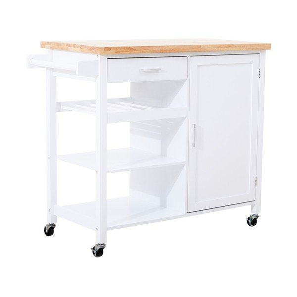 Servirni voziček na kolesih iz masivnega kavčukovca 48x105 cm Frankfurt – Premier Housewares