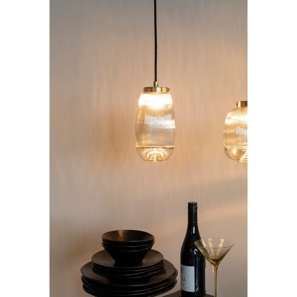 Viseča svetilka v zlati barvi s steklenim senčnikom ø 12 cm Robin - White Label-image-3