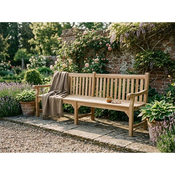 Vrtna klop iz masivnega lesa v naravni barvi Madura – Garden Pleasure-image-1