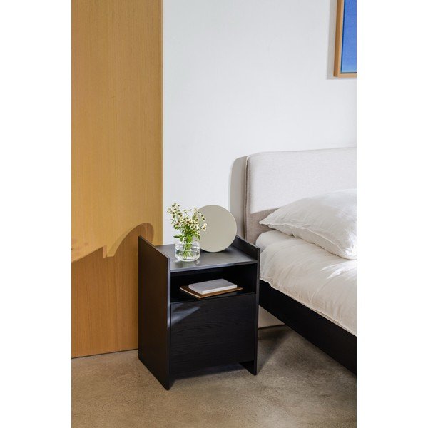 Črna nočna omarica s policami Toopt – noo.ma-image-1