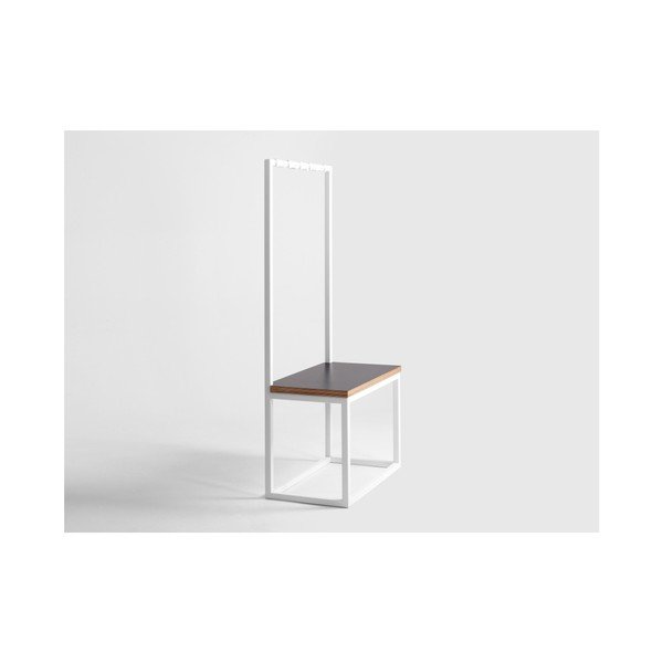 Bel obešalnik za plašče s klopjo CustomForm Next, širina 75 cm-image-2