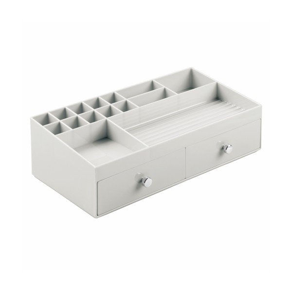 Beli organizator z 2 predaloma InterDesign Cosmetic Plus-image-3