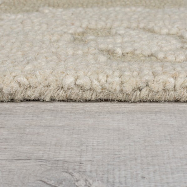 Bež ročno tkana volnena preproga 200x290 cm Dion Ikat – Flair Rugs-image-4