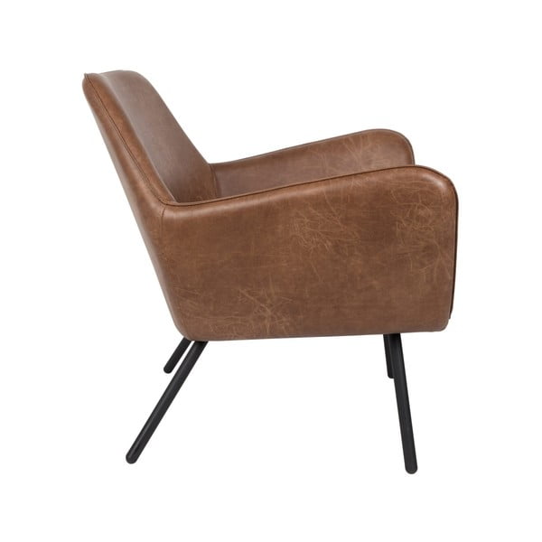 Rjav fotelj White Label Bon-image-3