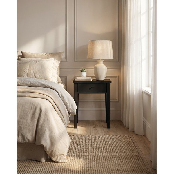 Črna nočna omarica v mat dekorju Bart – Marckeric-image-1