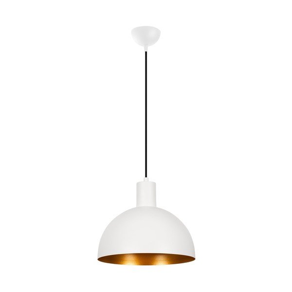 Bela/zlata viseča svetilka s kovinskim senčnikom ø 30 cm Sivani – Opviq lights-image-3