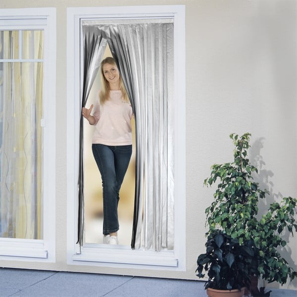 Črna/srebrna izolacijska zavesa za vrata 90x200 cm – Maximex-image-3