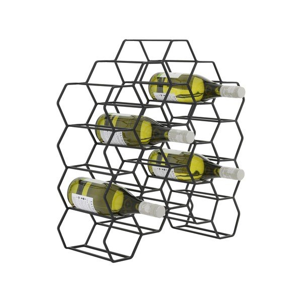 Črno kovinsko stojalo za vino za 12 steklenic Salbris - Light & Living-image-4