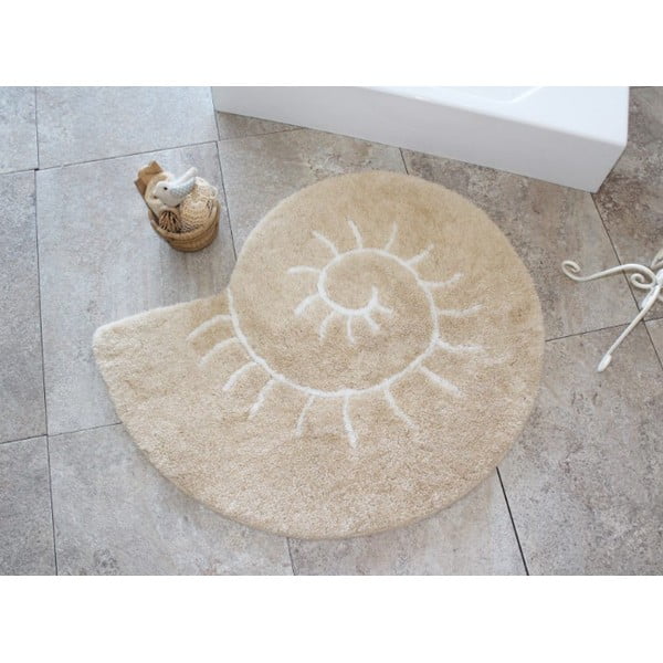 Bež kopalniška preproga 90x90 cm Helix - Foutastic-image-2