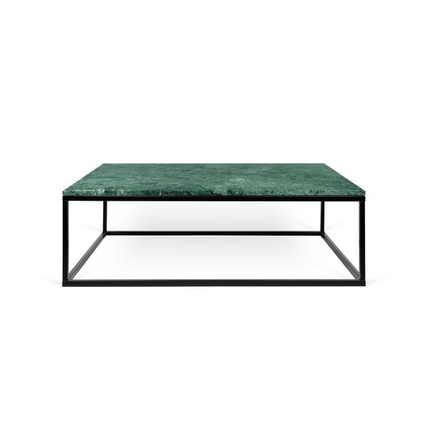 Zelena marmorna mizica s črnimi nogami TemaHome Prairie, 75 x 32 cm