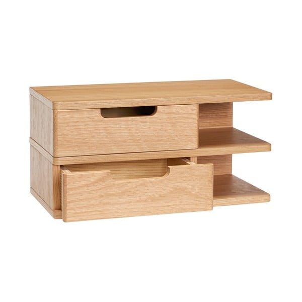 Stenska nočna omarica s policami v hrastovem dekorju Öppen – Hübsch-image-2